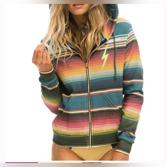 MATCHING SET! Aviator Nation’s TULUM Hoodie & Shorts Size Large, Like-New! - Picture 2 of 14